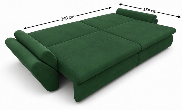 Canapea Extensibilă Confort cu Spumă HR, Verde Smarald