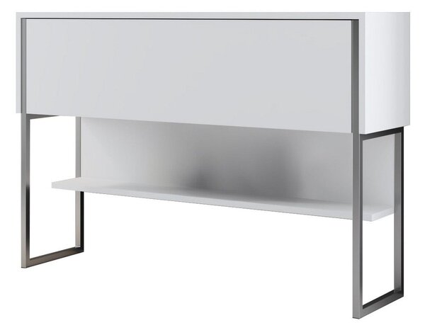 Consola LUXE, alb/crom, PAL melaminat/metal, 120x30x80 cm