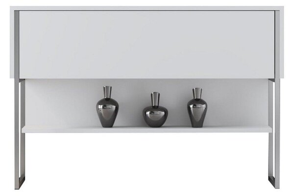 Consola LUXE, alb/crom, PAL melaminat/metal, 120x30x80 cm