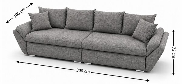 Canapea Extensibilă Confort Paradisso cu Spumă HR, Gri