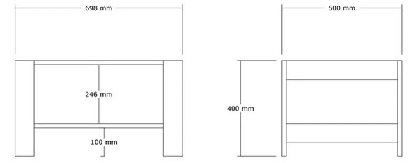 Masuta cafea HERB, nuc, PAL melaminat, 70x50x40 cm