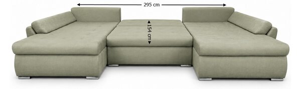 Colțar Extensibil Confort U cu Spumă HR, Gri Deschis
