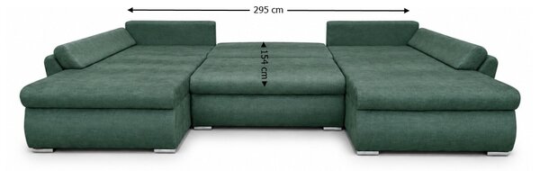 Colțar Extensibil Confort U cu Spumă HR, Verde Mentă