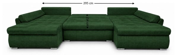 Colțar Extensibil Confort U cu Spumă HR, Verde Smarald