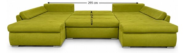 Colțar Extensibil Confort U cu Spumă HR, Verde Olive