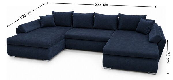 Colțar Extensibil Confort U cu Spumă HR, Bleumarin închis
