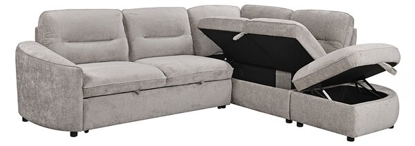 Colțar Extensibil Harmony KF7906 cu Ladă Depozitare, Șezlong Dreapta, Gri Deschs