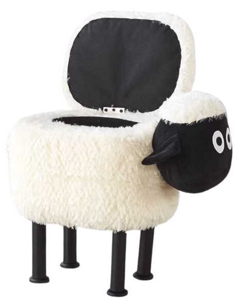 Taburet Oita KJP7030, Alb cu Negru