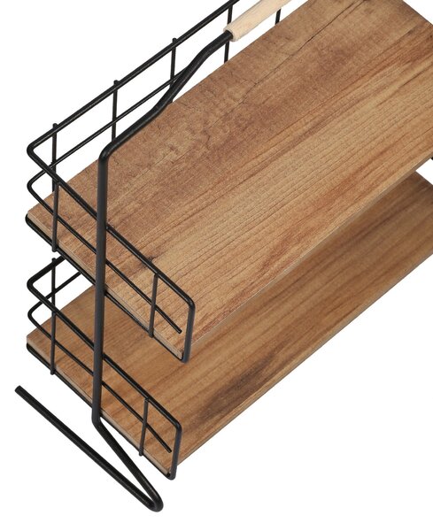 Etajera baie SHELF ELSE, stejar/negru, PAL melaminat/metal, 32x15x42 c