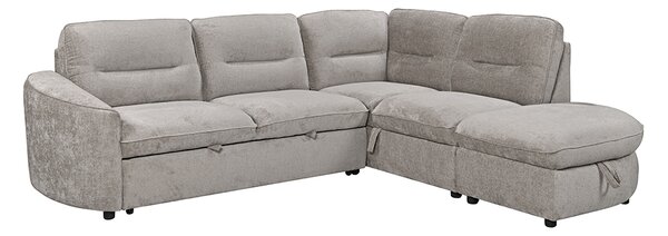 Colțar Extensibil Harmony KF7906 cu Ladă Depozitare, Șezlong Dreapta, Gri Deschs