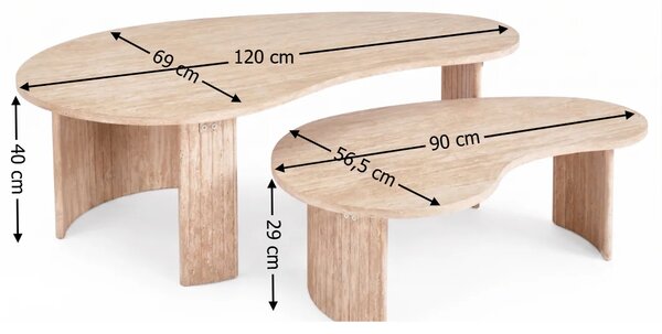 Set 2 Măsuțe Cafea CT 8111 Natural