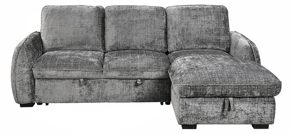 Colțar Extensibil Cremona KF7942 cu Ladă Depozitare, Șezlong Dreapta, Gri