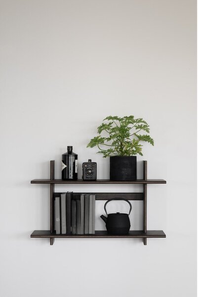 Raft în culoare naturală închisă etajat cu aspect de lemn de stejar 75 cm Westlock – Rowico
