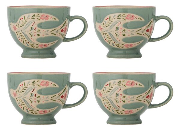Căni verzi 4 buc. din ceramică 400 ml Rosalynde – Bloomingville