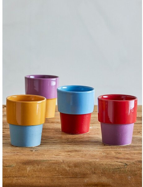 Cești 4 buc. pentru cappuccino din gresie ceramică 150 ml Ewan – Bloomingville