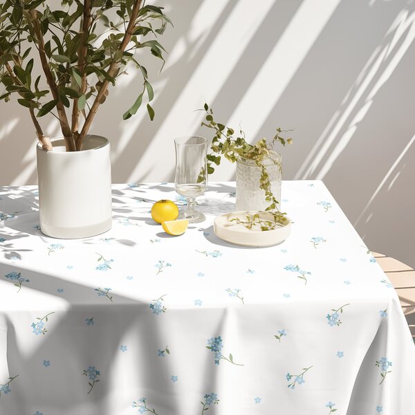 Goldea față de masă 100% bumbac - flori de nu-mă-uita 100 x 140 cm