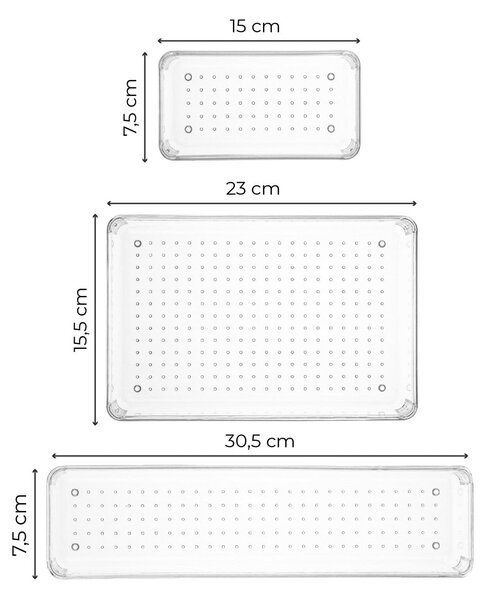 Set 7 organizatoare 992FRM1215, transparent, plastic