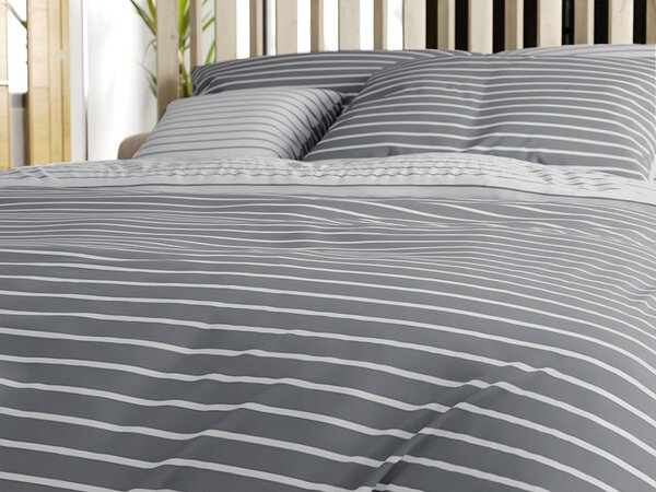 Lenjerie de pat din bumbac Renforce CAPRIVI gri cu nasture Dimensiunile lenjeriei: 70x90 cm, 140x200 cm