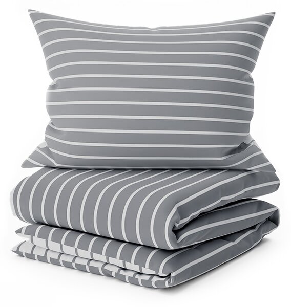 Lenjerie de pat din bumbac Renforce CAPRIVI gri cu nasture Dimensiunile lenjeriei: 70x90 cm, 140x200 cm