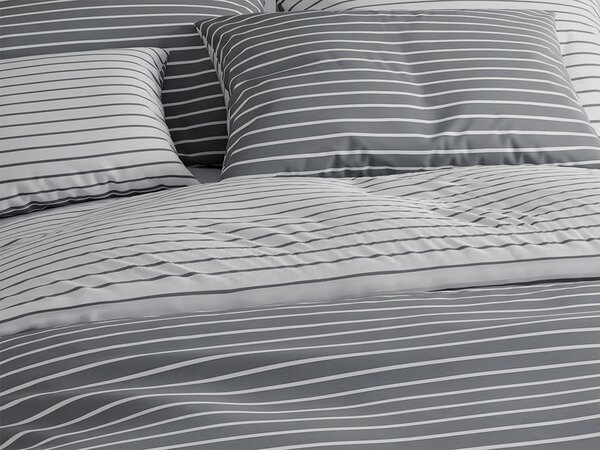 Lenjerie de pat din bumbac Renforce CAPRIVI gri cu nasture Dimensiunile lenjeriei: 70x90 cm, 140x200 cm