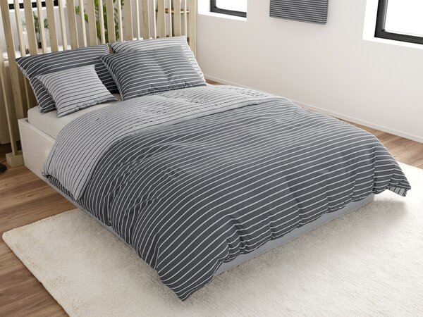 Lenjerie de pat din bumbac Renforce CAPRIVI gri cu nasture Dimensiunile lenjeriei: 70x90 cm, 140x200 cm