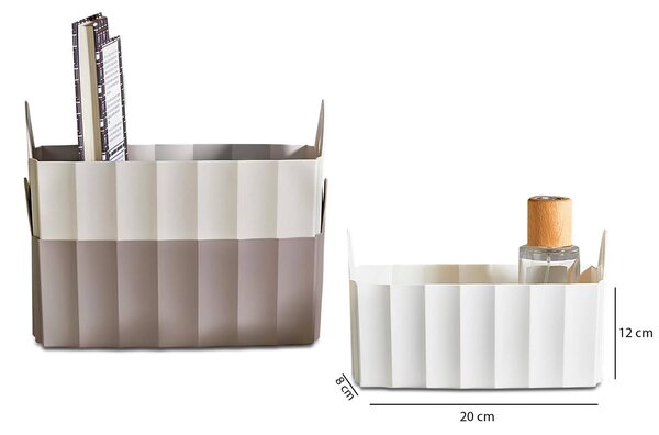 Organizator HMY - 6418, alb/crem, plastic, 20x12x8 cm