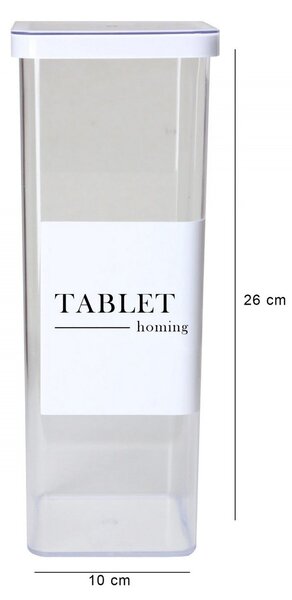 Organizator baie HMY-6380, transparent, plastic, 10x10x26 cm