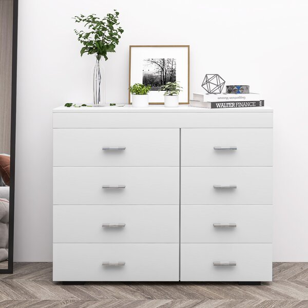 HOMCOM Comodă Elegantă pentru Casă și Birou cu Design Modern și Spațiu Amplu de Depozitare, 90x35x73 cm, Alb | Aosom Romania