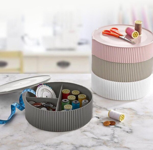 Set 2 organizatoare LV225, gri antracit, plastic, 6x19 cm