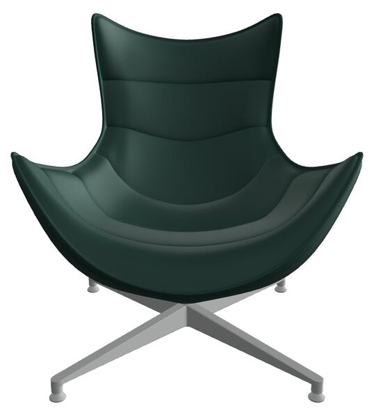 Fotoliu LUXOR, verde/crom, piele ecologica/otel inoxidabil, 86x84x96 c