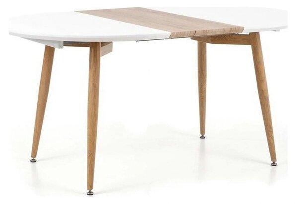 Masa extensibila EDWARD, alb/stejar San Remo, 120/200x100x75 cm