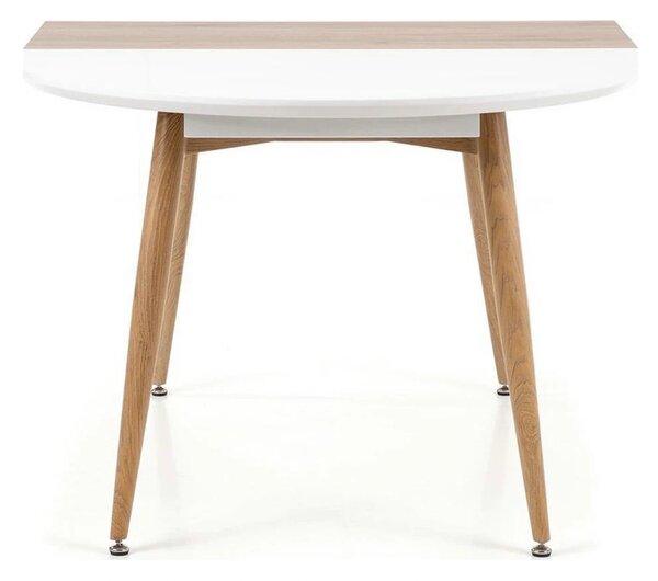 Masa extensibila EDWARD, alb/stejar San Remo, 120/200x100x75 cm