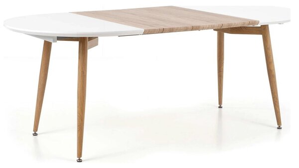 Masa extensibila EDWARD, alb/stejar San Remo, 120/200x100x75 cm