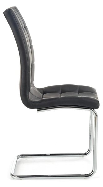 Scaun tapitat K147, negru/crom, piele ecologica/metal, 42X55X101 CM
