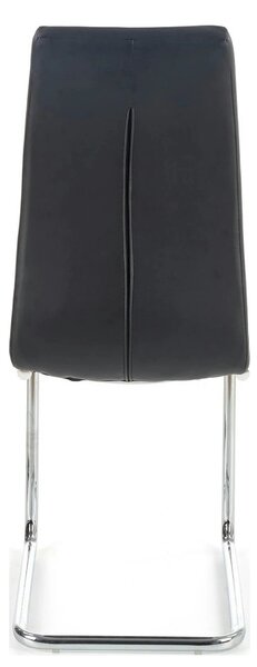 Scaun tapitat K147, negru/crom, piele ecologica/metal, 42X55X101 CM