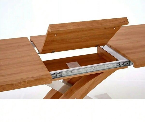Masa extensibila SANDOR, stejar/crom, 160/220x90x77 cm