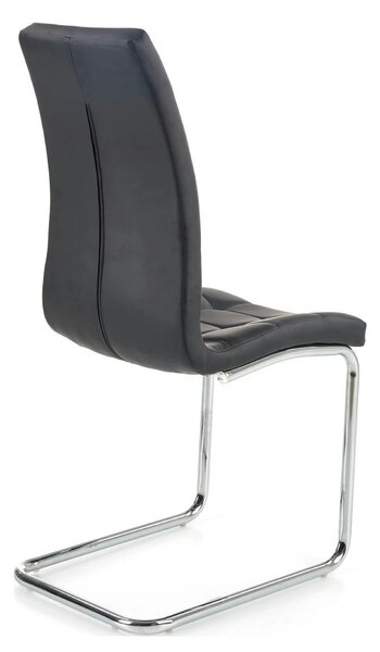 Scaun tapitat K147, negru/crom, piele ecologica/metal, 42X55X101 CM