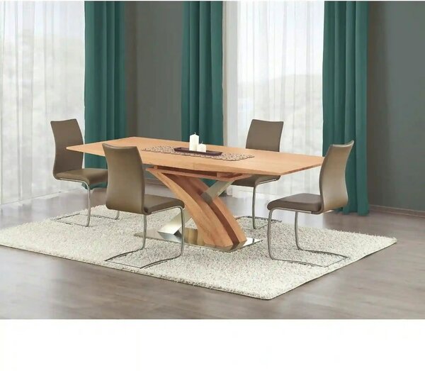 Masa extensibila SANDOR, stejar/crom, 160/220x90x77 cm