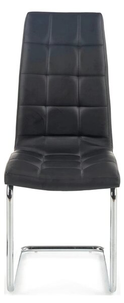 Scaun tapitat K147, negru/crom, piele ecologica/metal, 42X55X101 CM