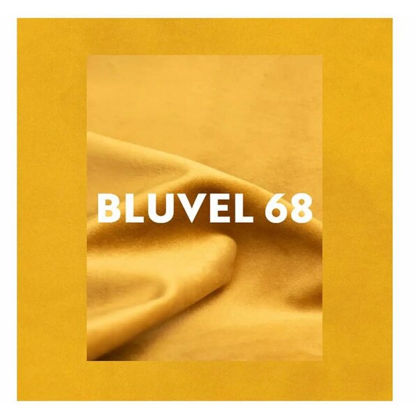 Taburet RON, stofa catifelata galben - Bluvel 68, 60x40x43 cm