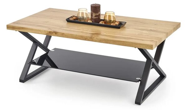 Masuta cafea XENA, negru/stejar natural, 110x60x45 cm