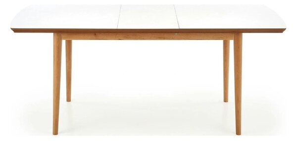 Masa extensibila BARRET, alb/stejar, 90/190x80x75 cm