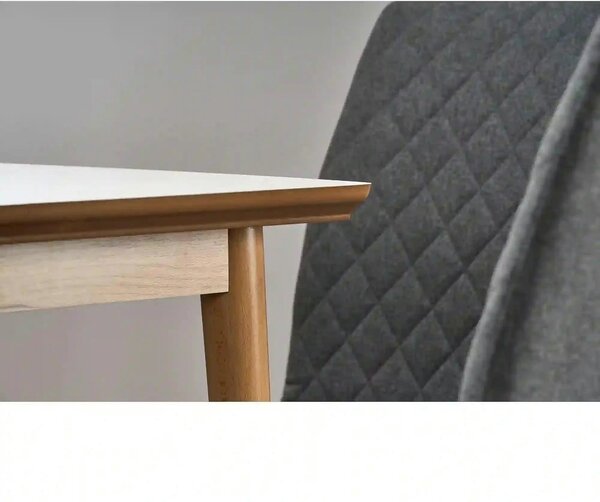 Masa extensibila BARRET, alb/stejar, 90/190x80x75 cm