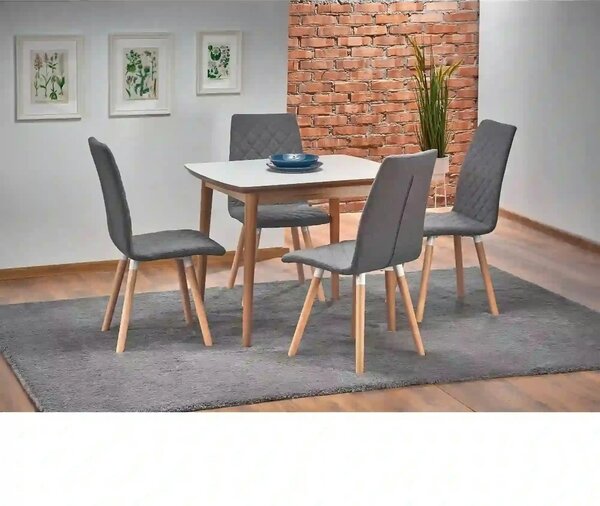 Masa extensibila BARRET, alb/stejar, 90/190x80x75 cm