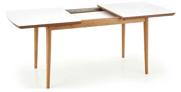 Masa extensibila BARRET, alb/stejar, 90/190x80x75 cm