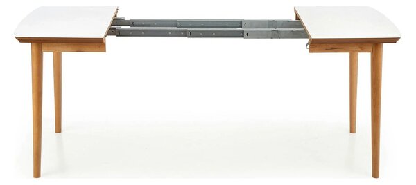 Masa extensibila BARRET, alb/stejar, 90/190x80x75 cm
