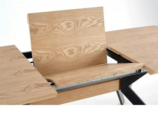 Masa extensibila BACARDI, stejar sonoma/negru, 160/220x90x76 cm