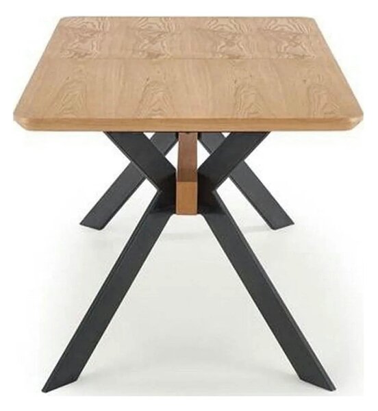 Masa extensibila BACARDI, stejar sonoma/negru, 160/220x90x76 cm