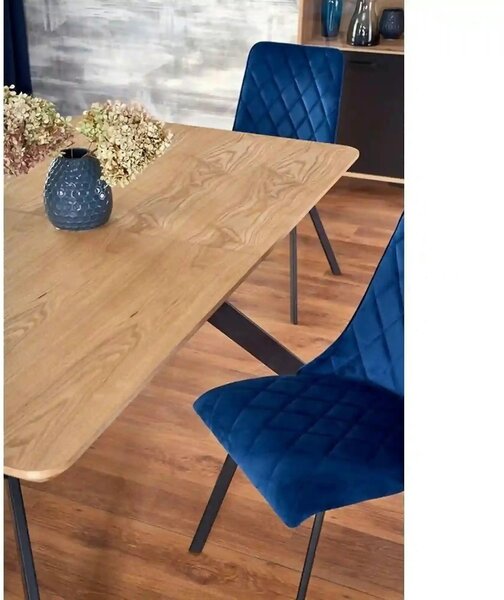Masa extensibila BACARDI, stejar sonoma/negru, 160/220x90x76 cm