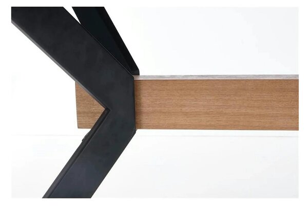 Masa extensibila BACARDI, stejar sonoma/negru, 160/220x90x76 cm